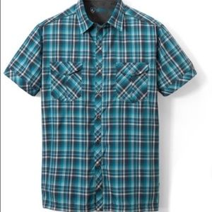 Kuhl Men’s Konquer Short Sleeve Button Down Shirt, size Large